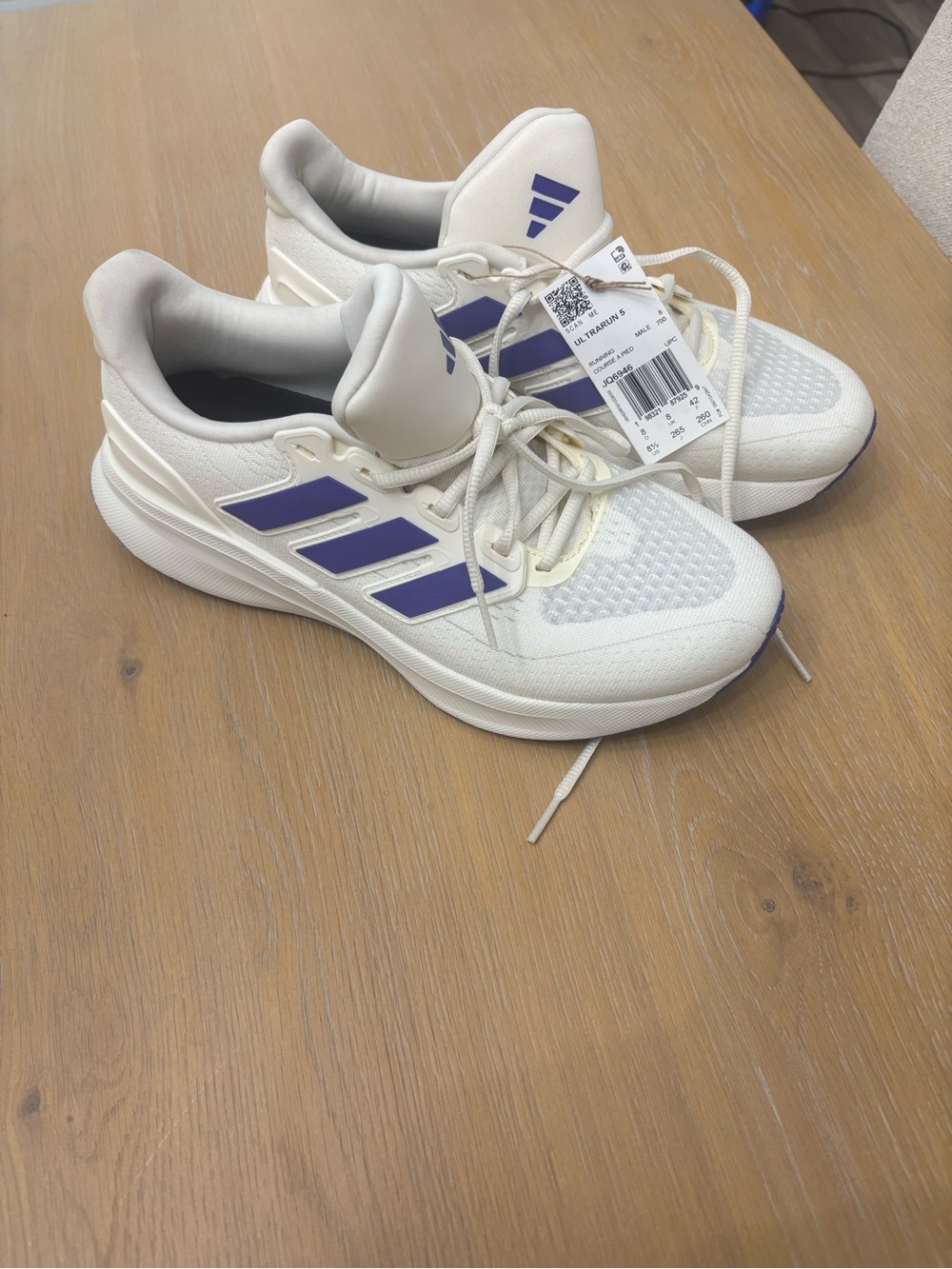 adidas White and Purple Low-Top Trainers